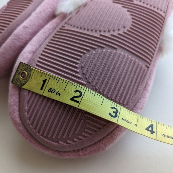 Bloomfield 3 pc Foot Scrub & Pink Snug Leaves Slipper Mary Jane Style Set sz Med - Picture 6 of 6